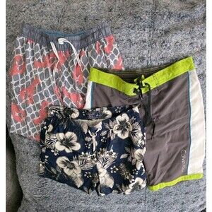 Small Swim Trunks Lot of 3 Sperry, Abercrombie, Calvin Klein Mens Elastic Band